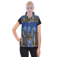 City Smart Modern Future Connect Women s Button Up Vest by Wegoenart