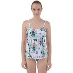 Leaves Twist Front Tankini Set by Sobalvarro