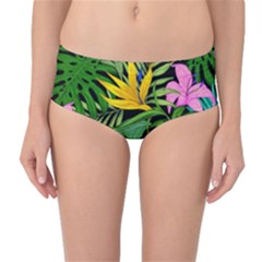 Tropical Greens Mid-waist Bikini Bottoms by Sobalvarro