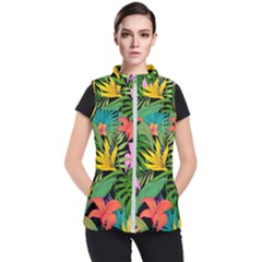 Tropical Greens Women s Puffer Vest by Sobalvarro