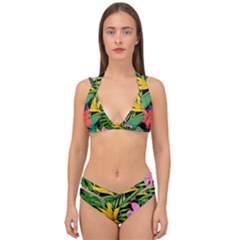 Tropical Greens Double Strap Halter Bikini Set by Sobalvarro
