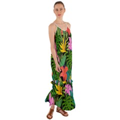 Tropical Greens Cami Maxi Ruffle Chiffon Dress by Sobalvarro