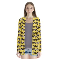 Retro Girl Daisy Chain Pattern Yellow Drape Collar Cardigan by snowwhitegirl