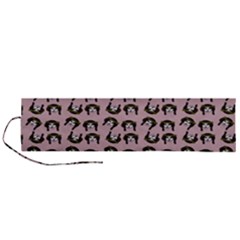 Retro Girl Daisy Chain Pattern Light Pink Roll Up Canvas Pencil Holder (l) by snowwhitegirl