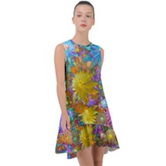 Apo Flower Power Frill Swing Dress by WolfepawFractals