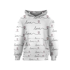 Pattern With Love Words Kids  Pullover Hoodie