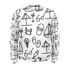 Black And White Summer Vector Pattern Men s Sweatshirt