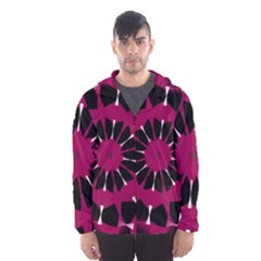 Pink And Black Seamless Pattern Men s Hooded Windbreaker