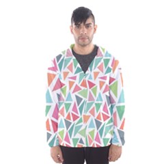 Colorful Triangle Vector Pattern Men s Hooded Windbreaker