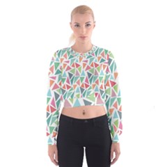 Colorful Triangle Vector Pattern Cropped Sweatshirt