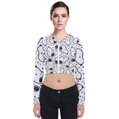 Dog Pattern Long Sleeve Zip Up Bomber Jacket