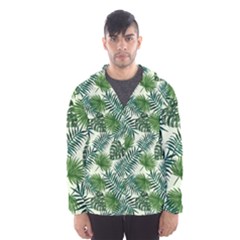 Leaves Tropical Wallpaper Foliage Men s Hooded Windbreaker