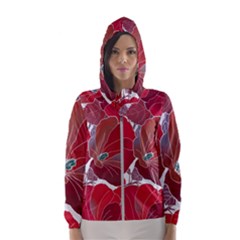 Floral Pattern Background Women s Hooded Windbreaker