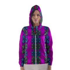 Flowers In A Rainbow Liana Forest Festive Women s Hooded Windbreaker by pepitasart