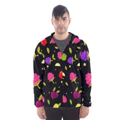 Vector Seamless Summer Fruits Pattern Colorful Cartoon Background Men s Hooded Windbreaker