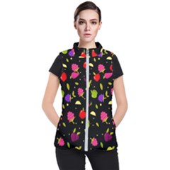 Vector Seamless Summer Fruits Pattern Colorful Cartoon Background Women s Puffer Vest
