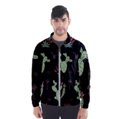 Cartoon African Cactus Seamless Pattern Men s Windbreaker