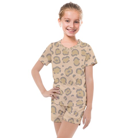 Leopard Print Kids  Mesh Tee And Shorts Set by Sobalvarro