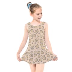 Leopard Print Kids  Skater Dress Swimsuit by Sobalvarro