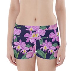 Vector Hand Drawn Orchid Flower Pattern Boyleg Bikini Wrap Bottoms by Sobalvarro