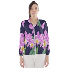 Vector Hand Drawn Orchid Flower Pattern Women s Windbreaker by Sobalvarro