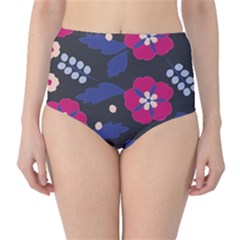 Vector Seamless Flower And Leaves Pattern Classic High-waist Bikini Bottoms by Sobalvarro