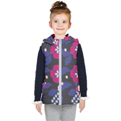 Vector Seamless Flower And Leaves Pattern Kids  Hooded Puffer Vest by Sobalvarro