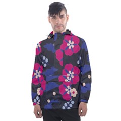 Vector Seamless Flower And Leaves Pattern Men s Front Pocket Pullover Windbreaker by Sobalvarro