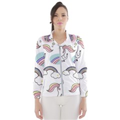 Cute Unicorns With Magical Elements Vector Women s Windbreaker by Sobalvarro