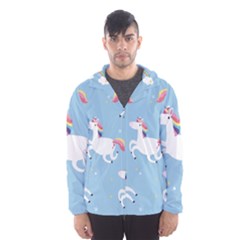 Unicorn Seamless Pattern Background Vector (2) Men s Hooded Windbreaker by Sobalvarro