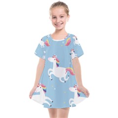 Unicorn Seamless Pattern Background Vector (2) Kids  Smock Dress by Sobalvarro