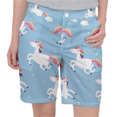 Unicorn Seamless Pattern Background Vector (2) Pocket Shorts by Sobalvarro