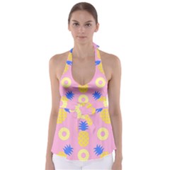 Pop Art Pineapple Seamless Pattern Vector Babydoll Tankini Top by Sobalvarro