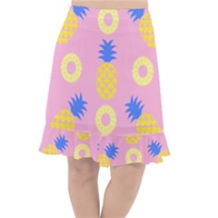 Pop Art Pineapple Seamless Pattern Vector Fishtail Chiffon Skirt by Sobalvarro