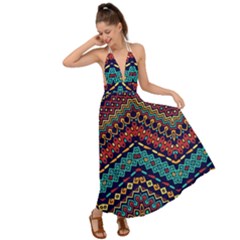 Ethnic  Backless Maxi Beach Dress by Sobalvarro