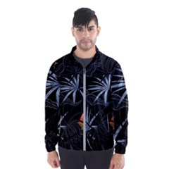 Exotic Flower Leaves Seamless Pattern Men s Windbreaker