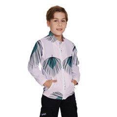 Green Tropical Leaves Seamless Pattern Kids  Windbreaker