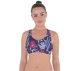 Abstract Seamless Pattern With Colorful Tropical Leaves Flowers Purple Cross String Back Sports Bra by Vaneshart