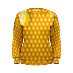 Abstract Honeycomb Background With Realistic Transparent Honey Drop Women s Sweatshirt