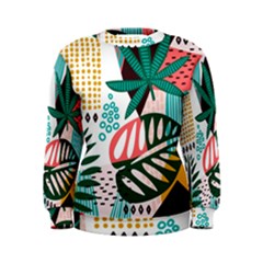 Abstract Seamless Pattern With Tropical Leaves Women s Sweatshirt by Vaneshart