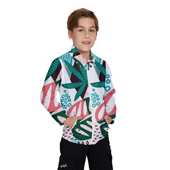 Abstract Seamless Pattern With Tropical Leaves Kids  Windbreaker