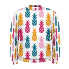Tropic Fruit Pineapple Seamless Pattern Design Vector Illustration Men s Sweatshirt