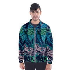 Seamless Abstract Pattern With Tropical Plants Men s Windbreaker