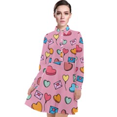 Candy Pattern Long Sleeve Chiffon Shirt Dress by Sobalvarro