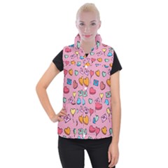 Candy Pattern Women s Button Up Vest by Sobalvarro