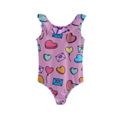 Candy Pattern Kids  Frill Swimsuit by Sobalvarro