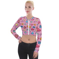 Candy Pattern Long Sleeve Cropped Velvet Jacket by Sobalvarro