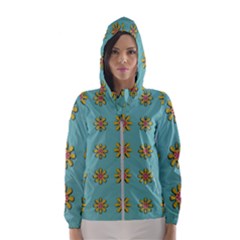 Fantasy Fauna Floral In Sweet Green Women s Hooded Windbreaker by pepitasart