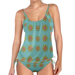 Fantasy Fauna Floral In Sweet Green Tankini Set by pepitasart