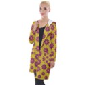 Fantasy Fauna Floral In Sweet Yellow Hooded Pocket Cardigan View1